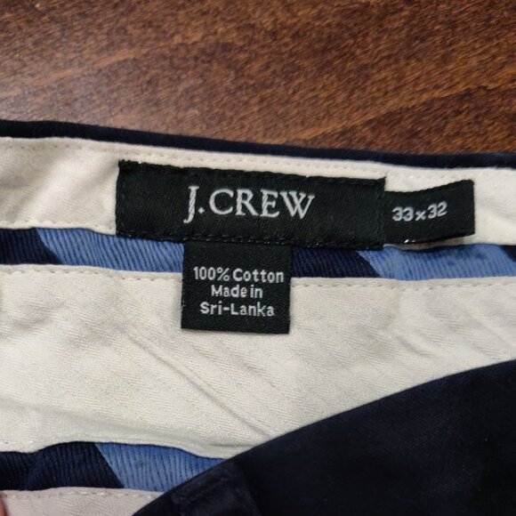 J. Crew Navy Blue Flat Front Chinos Men's SIZE 33 - Picture 2 of 5